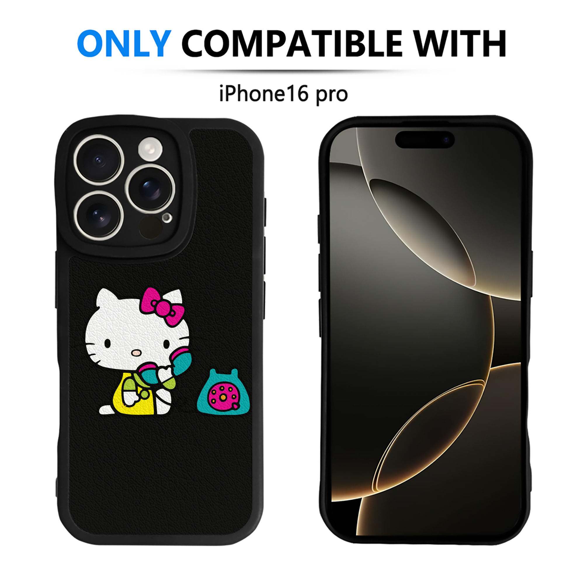 （画像用） Hello Kitty ハローキティ 【iPhone 16シリーズ対応】シリコンスマホケース（レザー調） 材質：シリコン